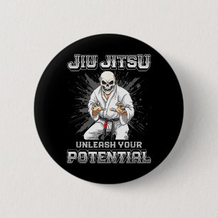 Brazilian Jiu Jitsu MMA and Grappling BJJ Skeleton 2 Inch Round Button