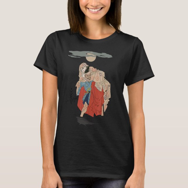 Brazilian Jiu Jitsu Samurai Do Back Choke To Oni   T-Shirt (Front)