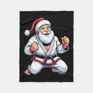 Brazilian Jiu Jitsu Santa Claus Christmas Fleece Blanket
