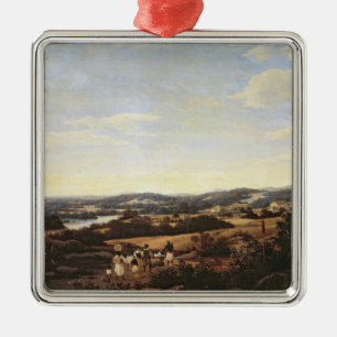 Brazilian Landscape with a Plantation Metal Ornament