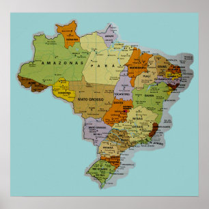 Brazilian Map Poster