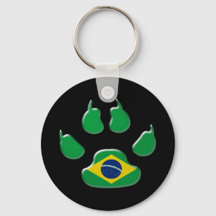 Brazilian patriotic dog keychain