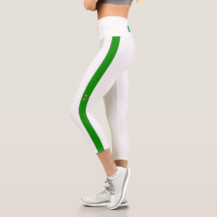 Brazilian stripes flag capri leggings