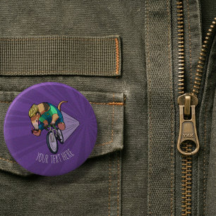 Brazilian Tree Anteater Riding A Bicycle Cartoon 2 Inch Round Button