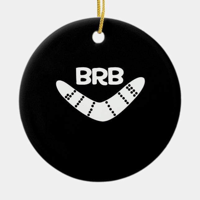 BRB Boomerang Ceramic Ornament (Front)