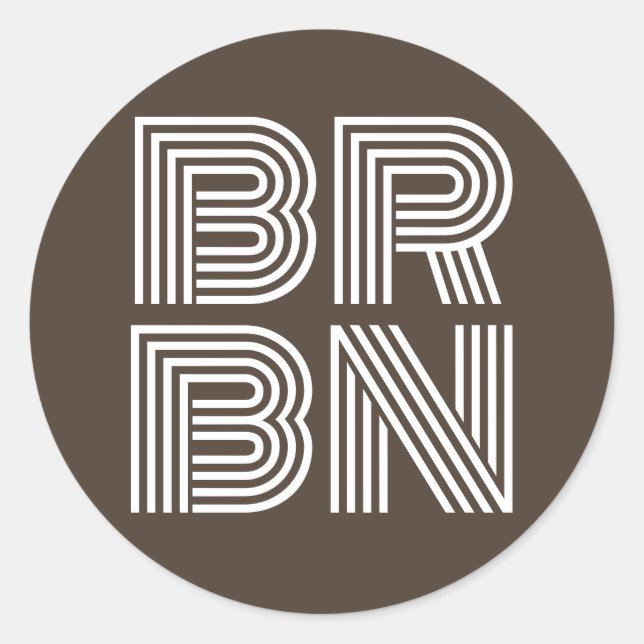 BRBN Bourbon Hunter Whiskey Collector Classic Round Sticker (Front)