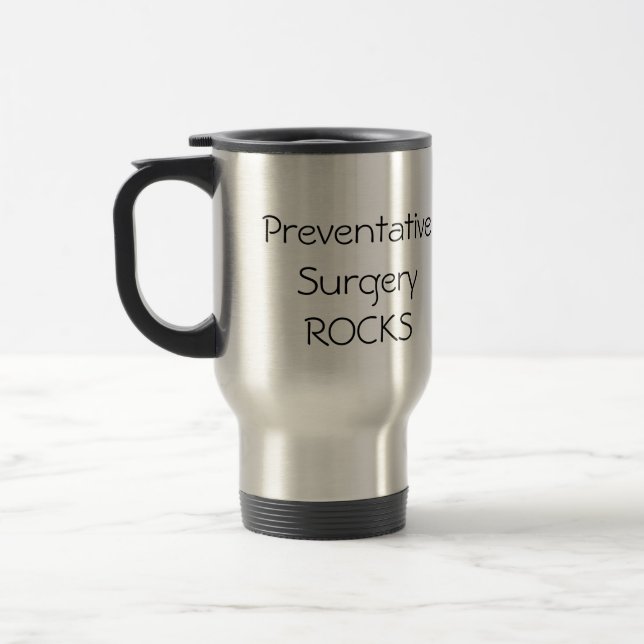 BRCA1+ and POSITIVE, Preventative Surgery ROCKS Travel Mug (Left)