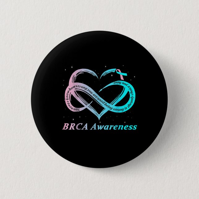 Brca Warrior Im Fine Breast Cancer Awareness  2 Inch Round Button (Front)