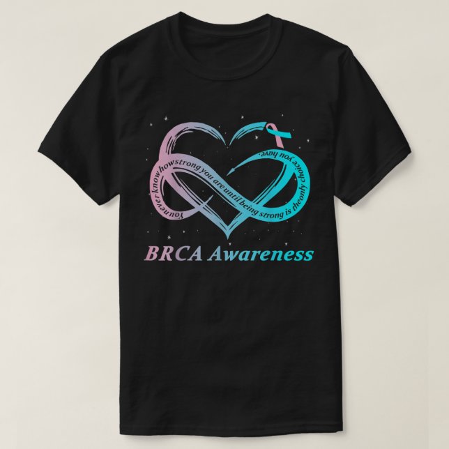 BRCA Warrior I'm Fine breast cancer Awareness T-Shirt (Design Front)