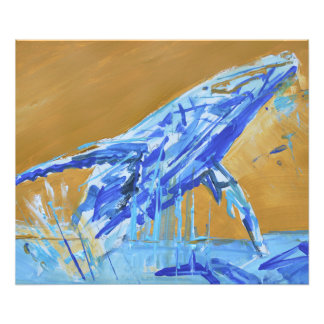 Breaching Humpback Whale Expressionist Photo Print