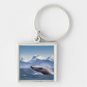 Breaching Humpback Whale In Alaska Keychain