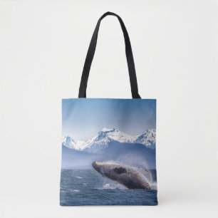 Breaching Humpback Whale In Alaska Tote Bag