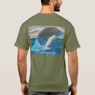 Breaching Wale sunset painting T-Shirt