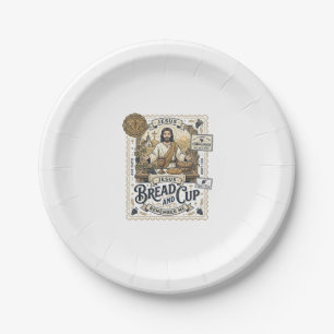Bread And Cup Jesus Communion Christian Faith Vint Paper Plate