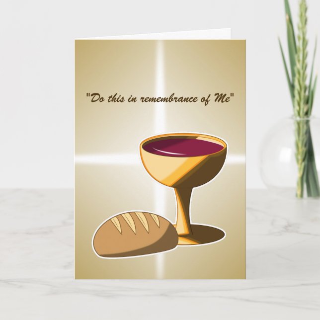 Bread and Wine The Last Supper Easter Communion Card (Front)