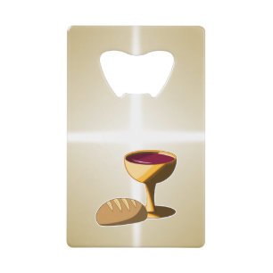 Bread and Wine The Last Supper Easter Communion Credit Card Bottle Opener