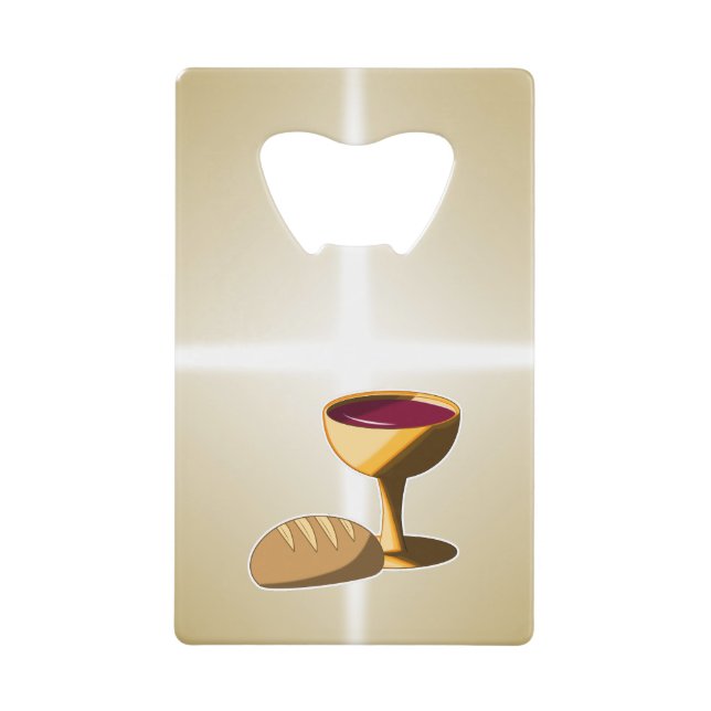 Bread and Wine The Last Supper Easter Communion Credit Card Bottle Opener (Front)