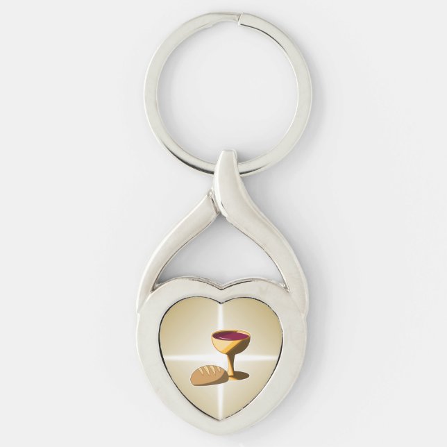 Bread and Wine The Last Supper Easter Communion Keychain (Front)