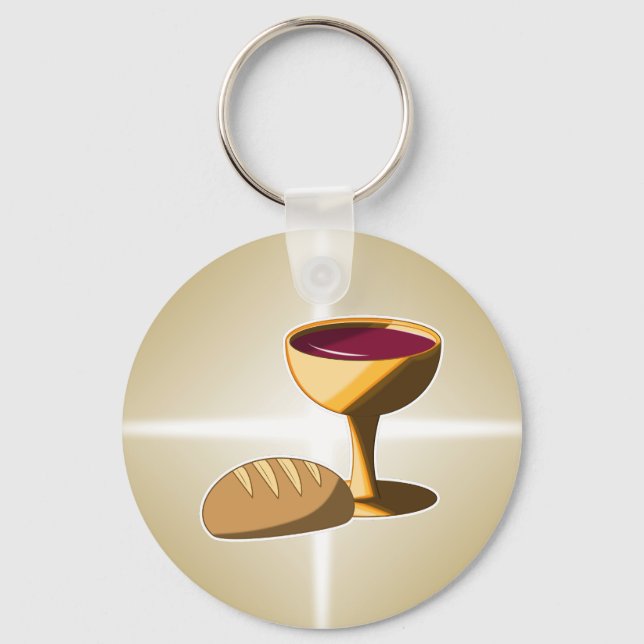 Bread and Wine The Last Supper Easter Communion Keychain (Front)