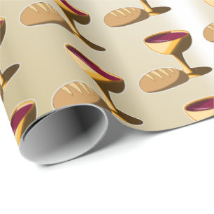 Bread and Wine The Last Supper Easter Communion Wrapping Paper