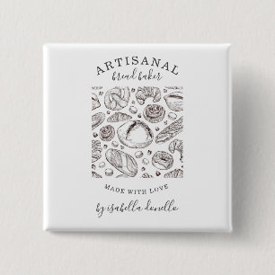 Bread Baker Baker 2 Inch Square Button