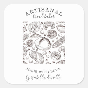 Bread Baker Baker Square Sticker