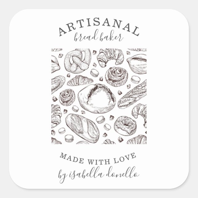 Bread Baker Baker  Square Sticker (Front)