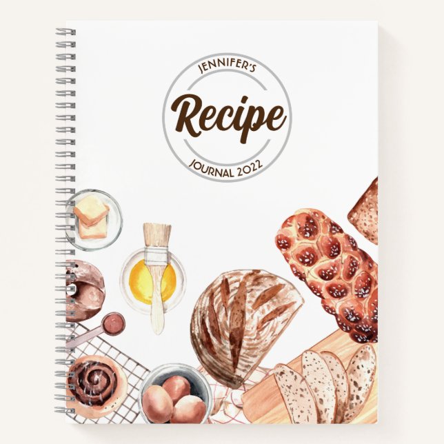 Bread Baker Customizable Recipe Journal (Front)