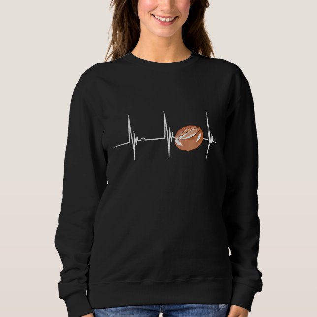 Bread Baker Heartbeat Ekg Pulse Baking Pastry Chef Sweatshirt (Front)