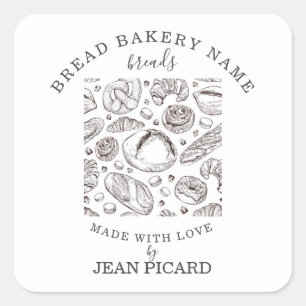 Bread Bakery Made With Love Product Label