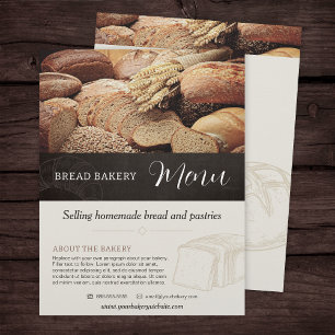 Bread Bakery Menu Brochure Double-Sided Flyer