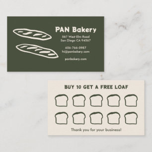Bread Bakery Sourdough CUSTOM Hand-drawn Rewards Loyalty Card