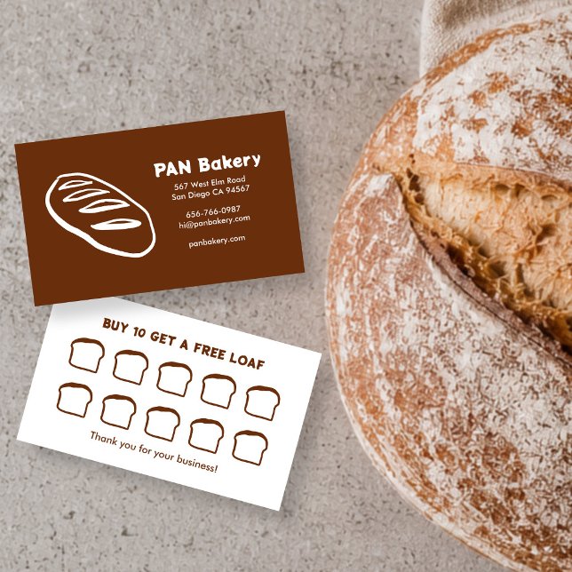 Bread Bakery Sourdough CUSTOM Hand-drawn Rewards  Loyalty Card (Bread Bakery Sourdough CUSTOM Hand-drawn Rewards Loyalty Card
)