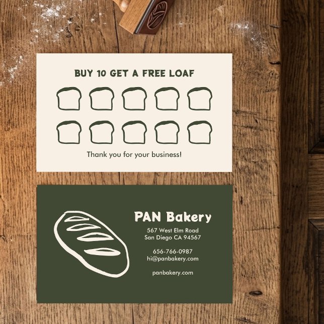 Bread Bakery Sourdough CUSTOM Hand-drawn Rewards  Loyalty Card (Bread Bakery Sourdough CUSTOM Hand-drawn Rewards Loyalty Card
)