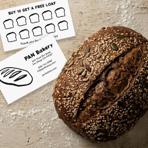 Bread Bakery Sourdough CUSTOM Hand-drawn Rewards  Loyalty Card