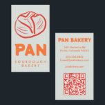 Bread Bakery Sourdough CUSTOM QR Hand-drawn Business Card<br><div class="desc">Illustrated with a rustic hand drawn doodle loaf. Perfect business card for bakery, cafes, restaurants, catering services, wedding and other event planning, cottage food businesses and other food businesses. Hand drawn by me. Change the text, font and colours of this customizable business card by clicking "personalize" above - add your...</div>