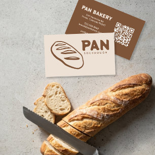 Bread Bakery Sourdough CUSTOM QR Hand-drawn Business Card
