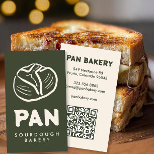 Bread Bakery Sourdough CUSTOM QR Hand-drawn Business Card