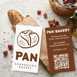 Bread Bakery Sourdough CUSTOM QR Hand-drawn Business Card