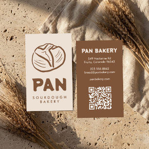Bread Bakery Sourdough CUSTOM QR Hand-drawn Business Card