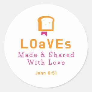 Bread Bible Logo Christian Food Ministry Classic Round Sticker