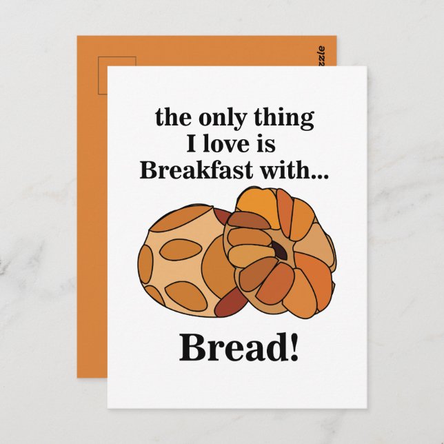 Bread Breakfast Funny Postcard (Front/Back)
