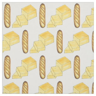 Bread Butter Baguette French Bakery Loaf Foodie Fabric
