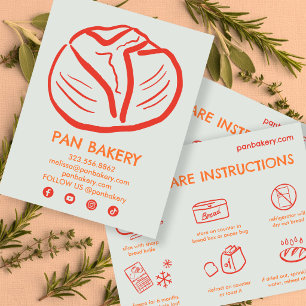 BREAD Care Card Instructions Sourdough Bakery Card
