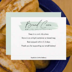 Bread Care Instructions Sage Green Simple Script Thank You Card