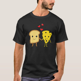 Bread Cheese Lover Cheddar Couple Foodie Food Sand T-Shirt