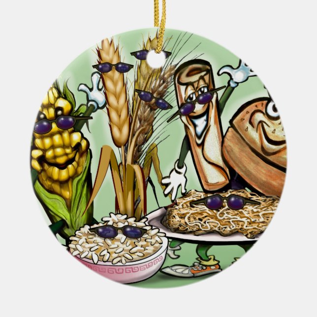 Bread Grain Food Group Ceramic Ornament (Front)