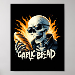 Bread Halloween Skeleton Bakery Baker Bread Lover  Poster