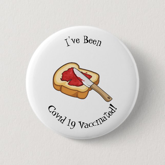 Bread & jam cartoon illustration 2 inch round button (Front)