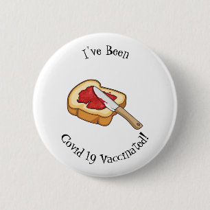 Bread & jam cartoon illustration 2 inch round button